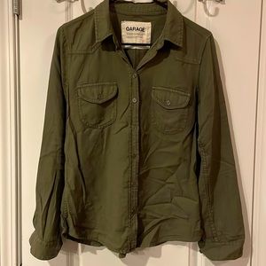 Green Button Down